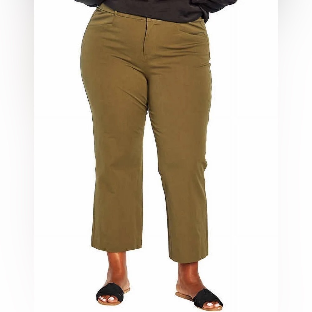 Banana Republic Slim-Straight Capri Pants in the color Olive Night, size 18.